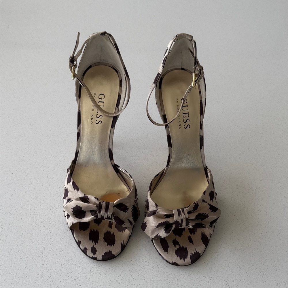 Guess Women's Animal Print Heels with Bow